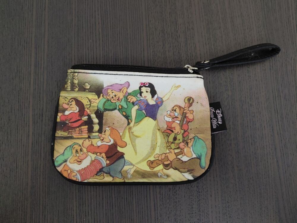 Retro Disney Snow White & 7 Dwarfs Small Change Purse Wristlet Wallet Vintage